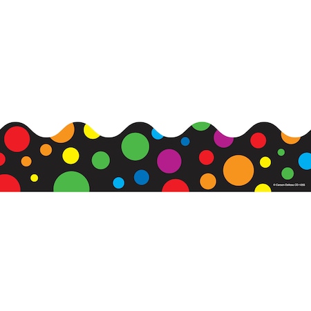 Carson Dellosa Big Rainbow Dots Scalloped Borders, 39 Feet Per Pack, PK6 1255